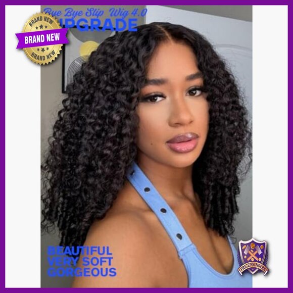 18 Inch Human Hair Curly Wig Glueless No Slip Pre Cut Plucked main image 7